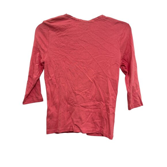 Karen Scott Button-Up Cotton Cardigan Women’s Small Vintage Rose 3/4 Sleeve - Picture 5 of 5